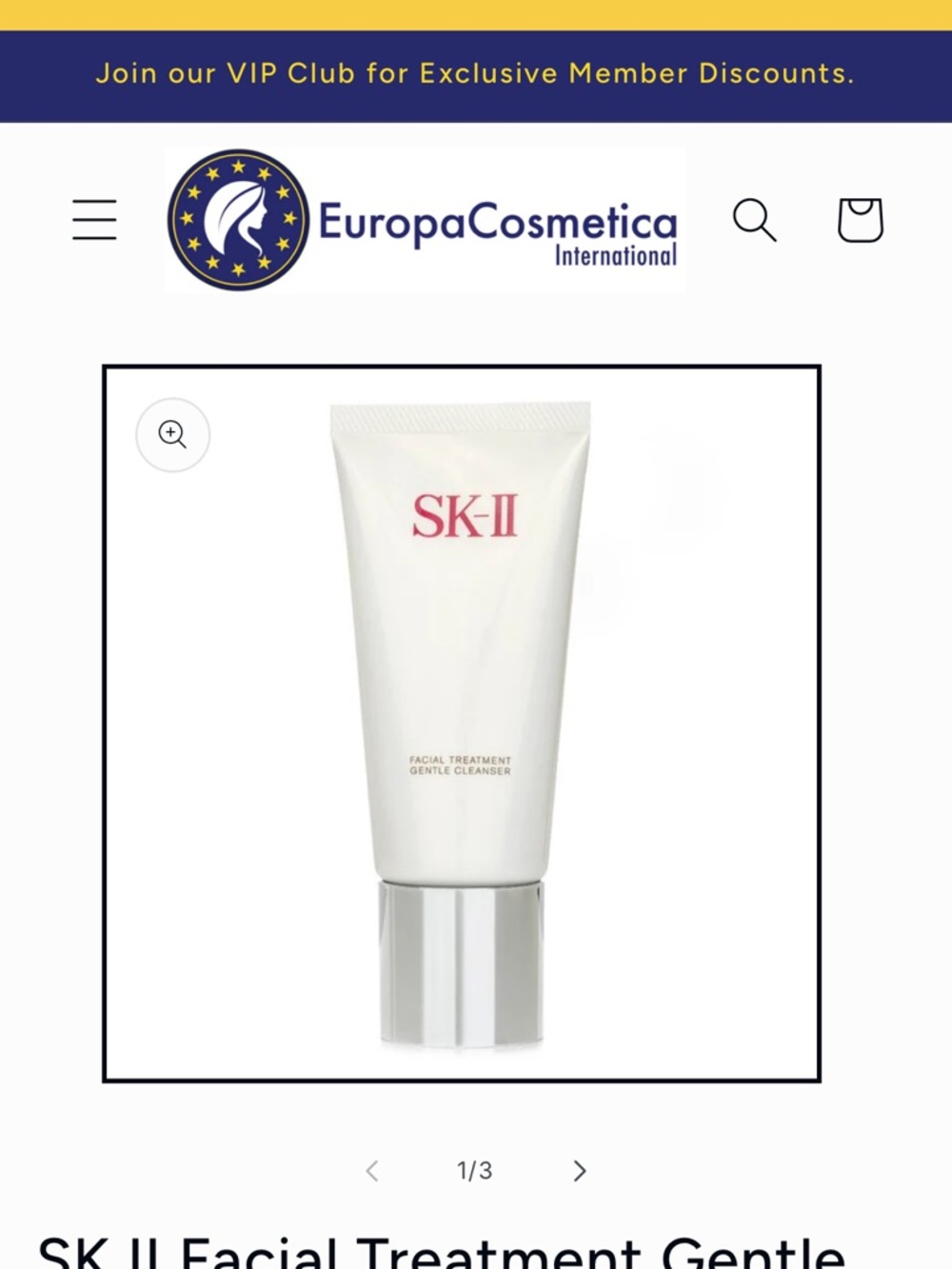 adidas White Gentle Facial Cleanser Tube with Silver Cap and Red Logo